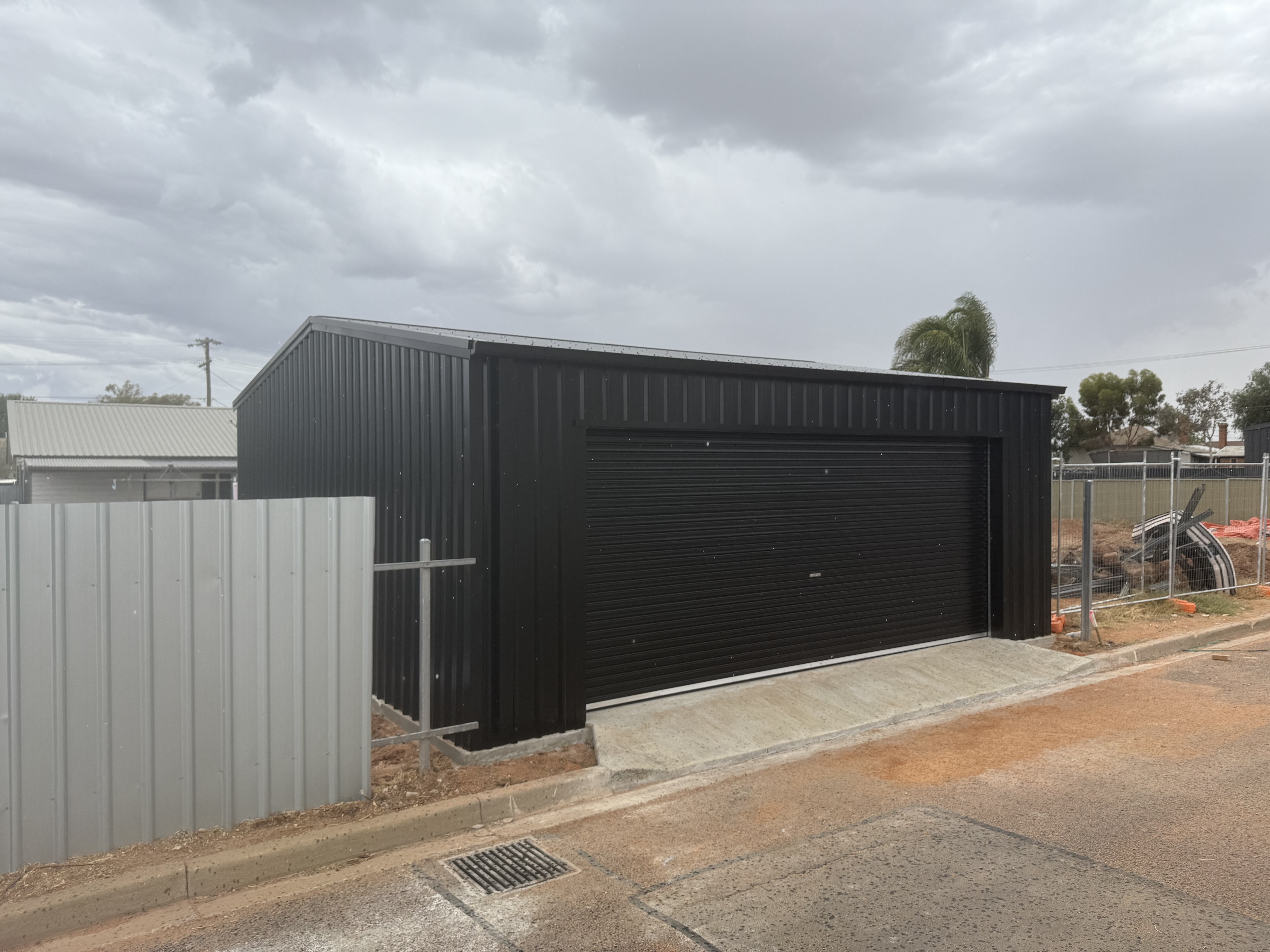 New black Colorbond garage exterior